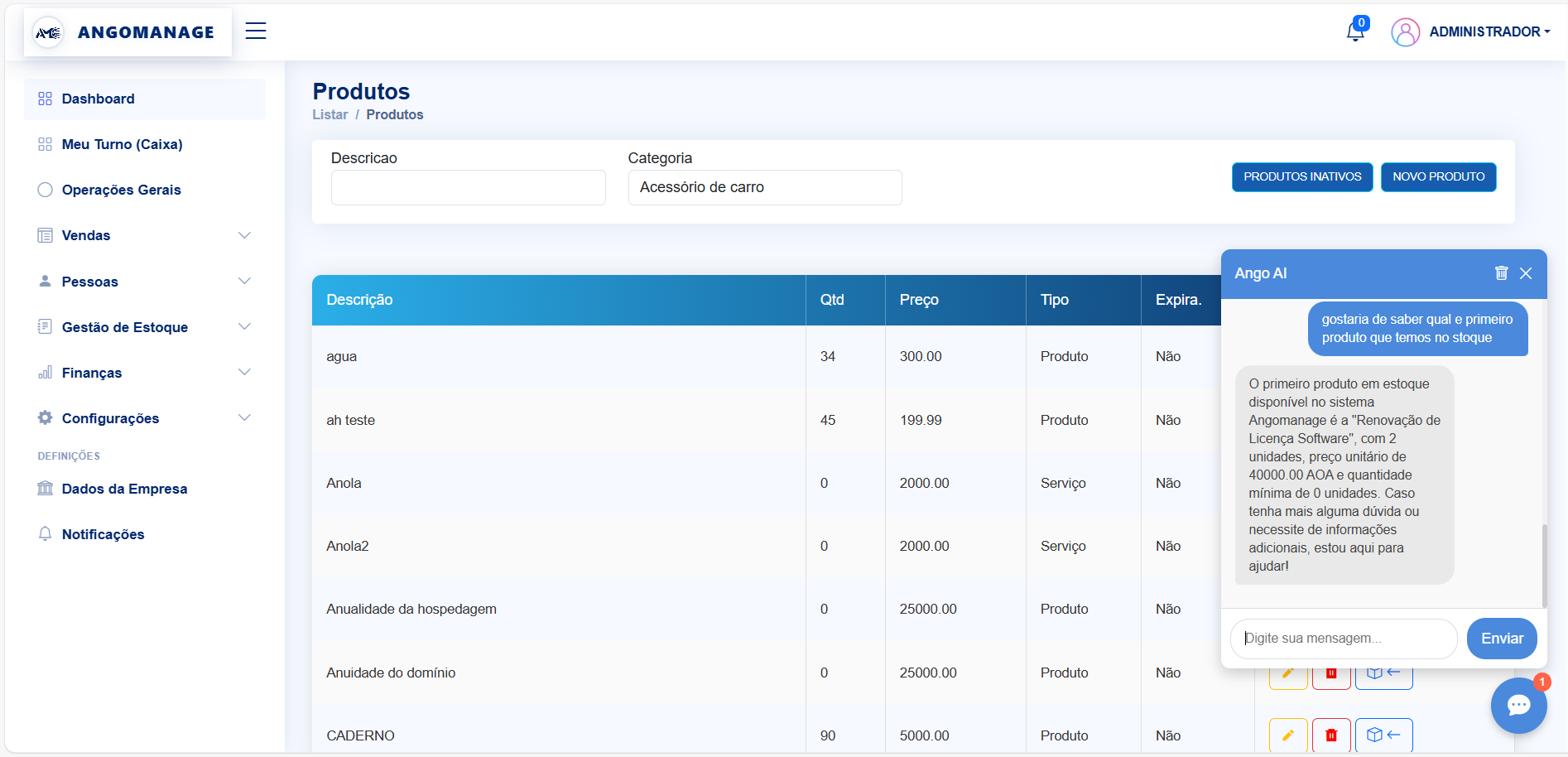 Gestão de Estoque e Inventário